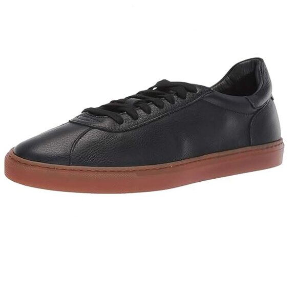 NWOT Aquatalia Men's Scott Water Resistant Sneaker - Noir Leather - Picture 1 of 10